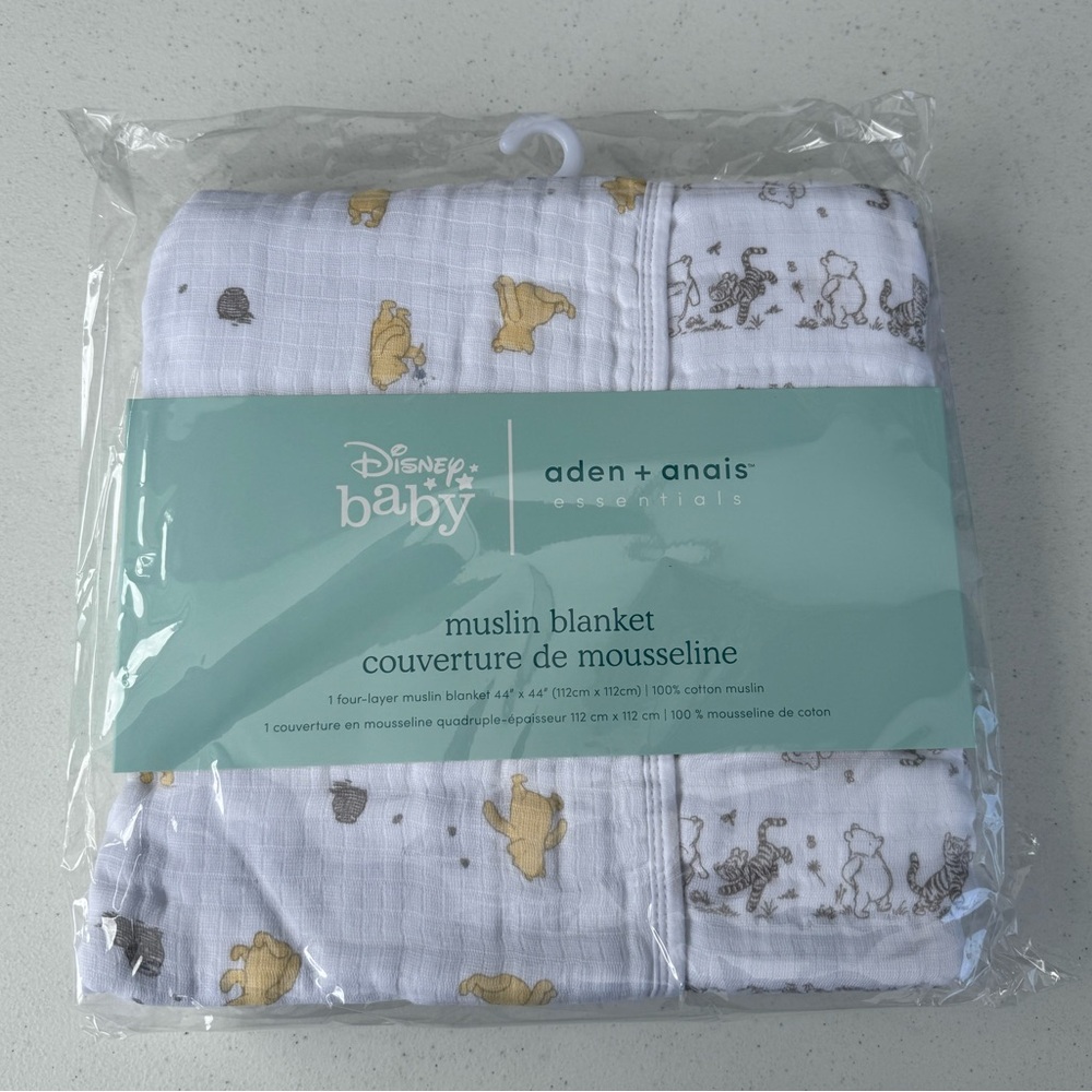 aden + anais Muslin Baby Blanket - White, Yellow, Gray